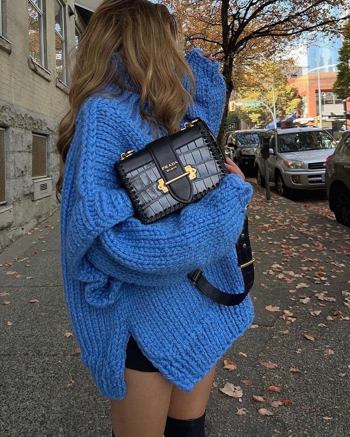 Knitwear Pullover Women's Fluffy Long Sleeve Turtleneck Sweater
