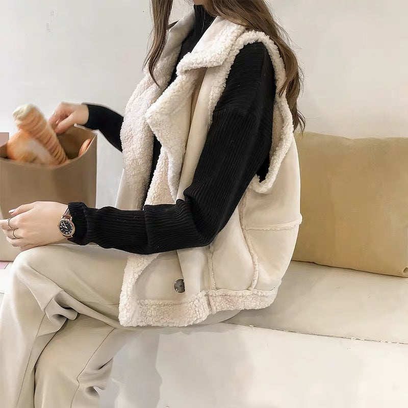 Suede Vest Cardigan