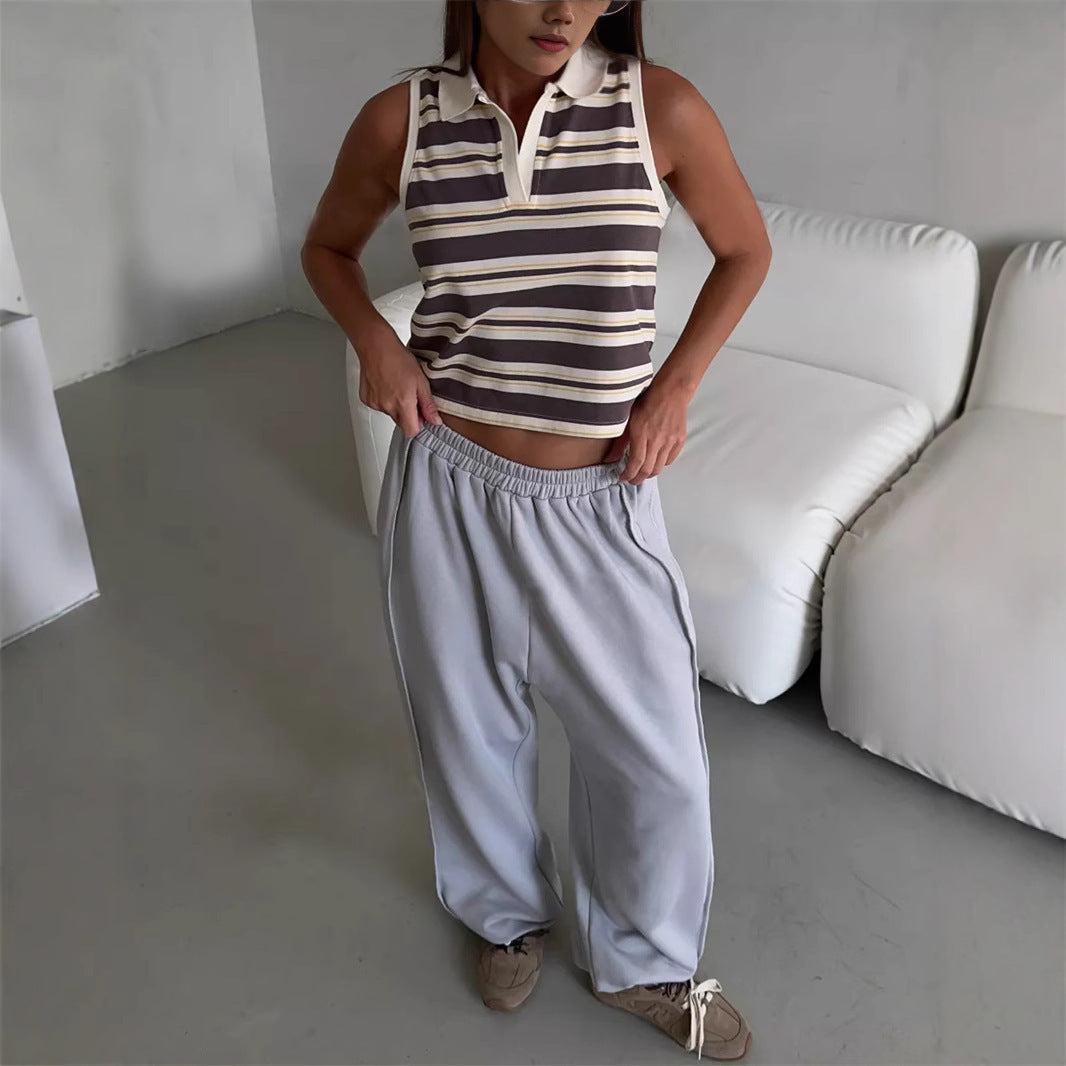 Street Style Loose Casual Fashion All-matching Elastic Waist Sweatpants