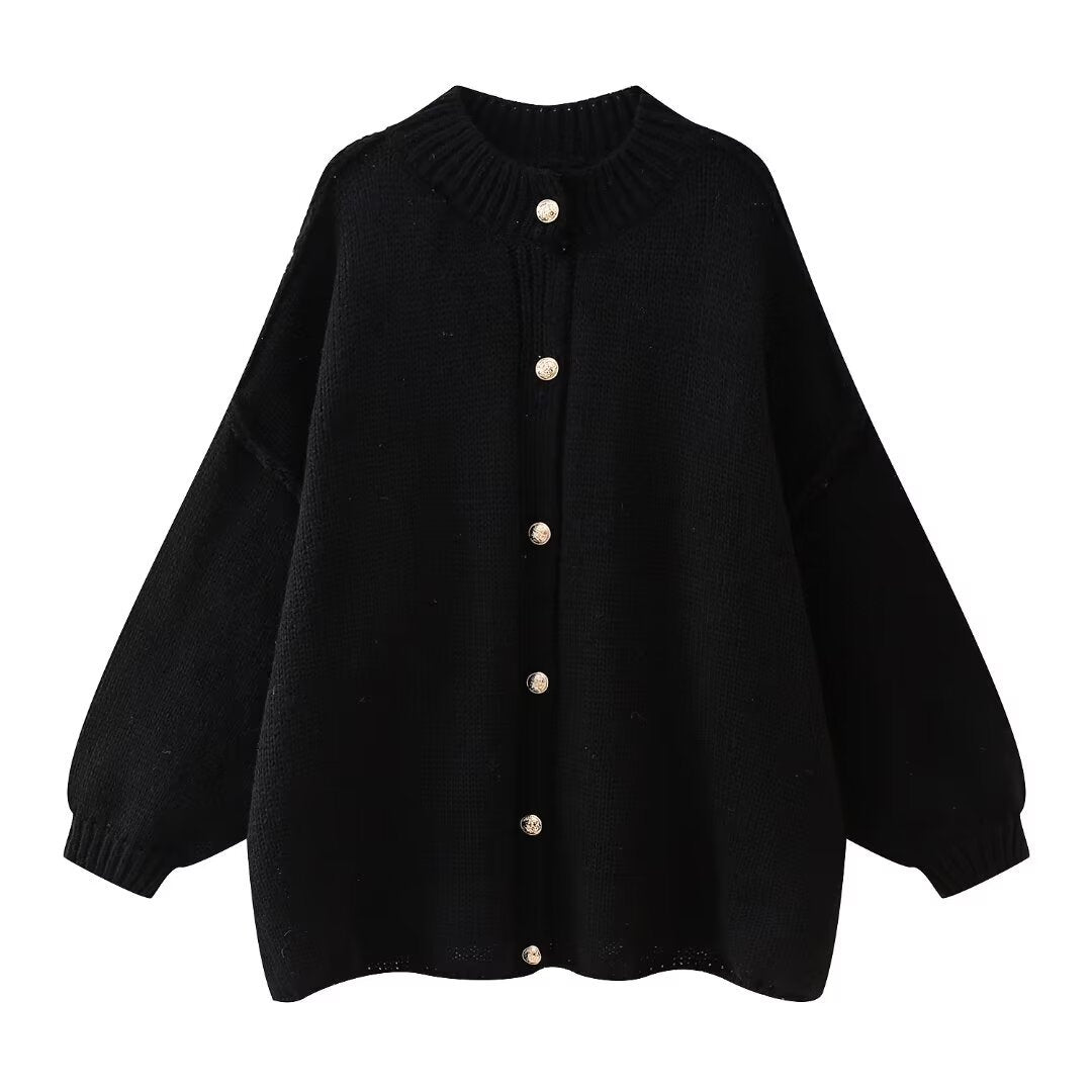 Button Front Cardigan Sweater - Elegant Commuter Style