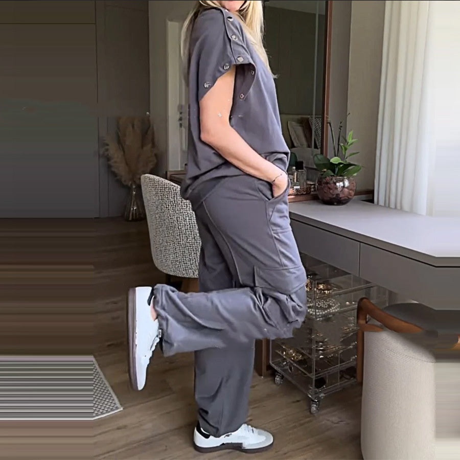 Relaxed Lounge Set - Long Sleeve Top & Trousers