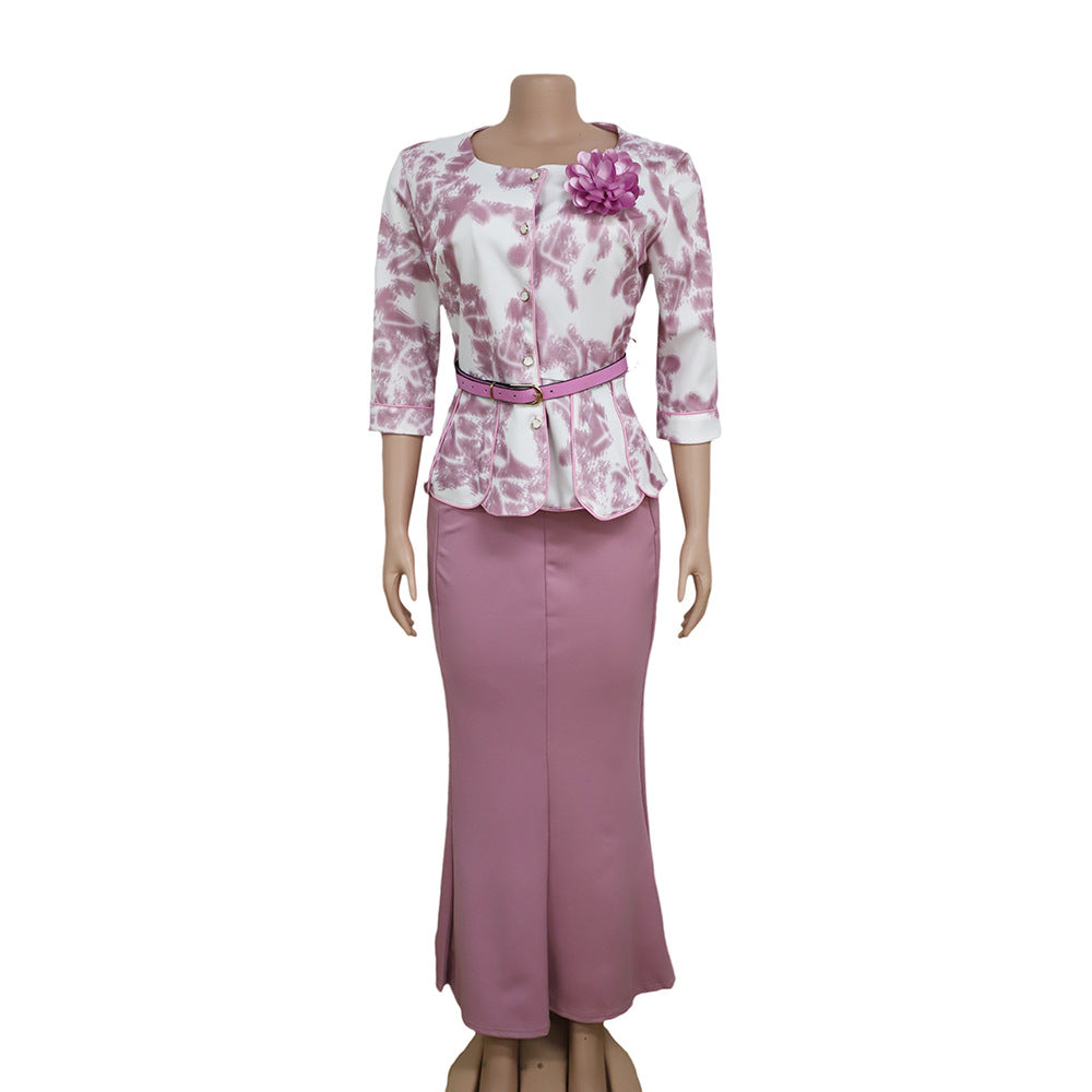 Two Piece Set for Women Dashiki Long Maxi Dress Skirt Set