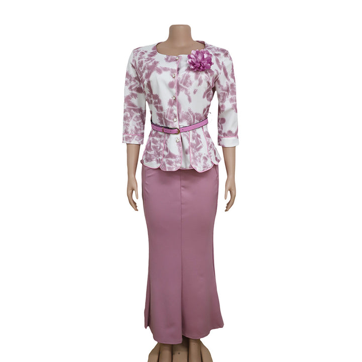 Two Piece Set for Women Dashiki Long Maxi Dress Skirt Set