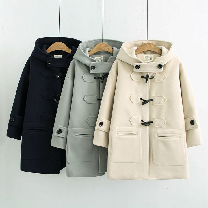 Coat Hooded Student Woolen Coat Female
