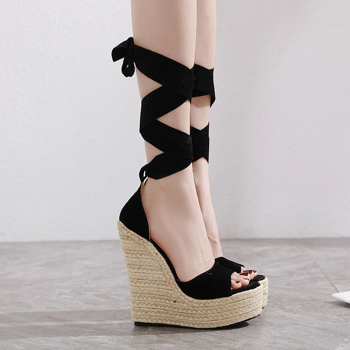 Ultra-High Wedge Platform Sandals
