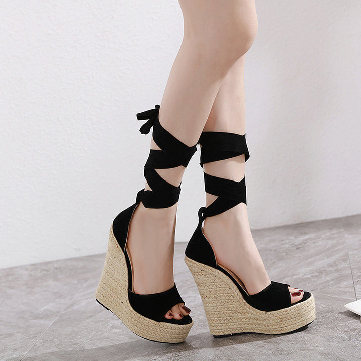 Ultra-High Wedge Platform Sandals