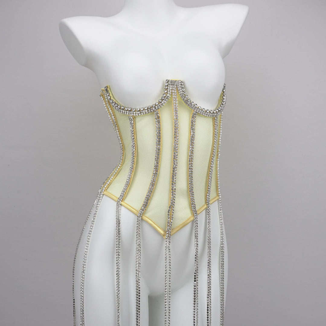 Chain Detail Polyester Shapewear - Edgy Style