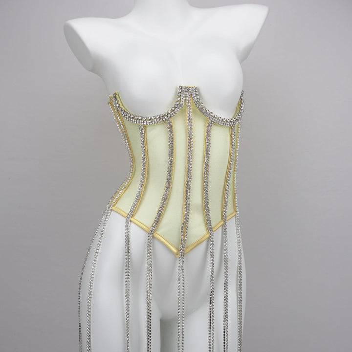 Chain Detail Polyester Shapewear - Edgy Style
