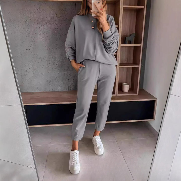 High Waist Track Loungewear Set - Hoodie & Sweatpants