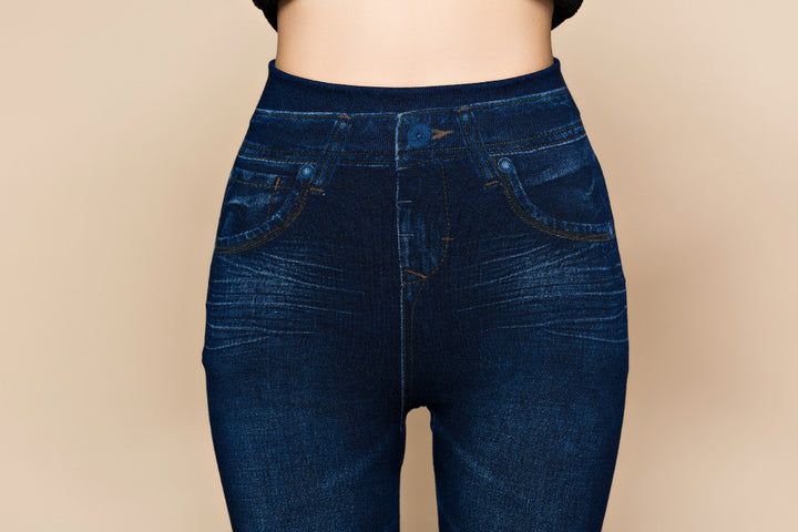 Faux Denim Leggings - Plus Size