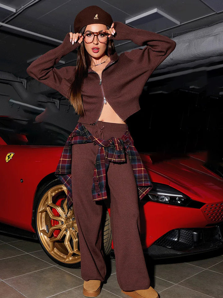 Two-piece Set Casual Cardigan Suit Women