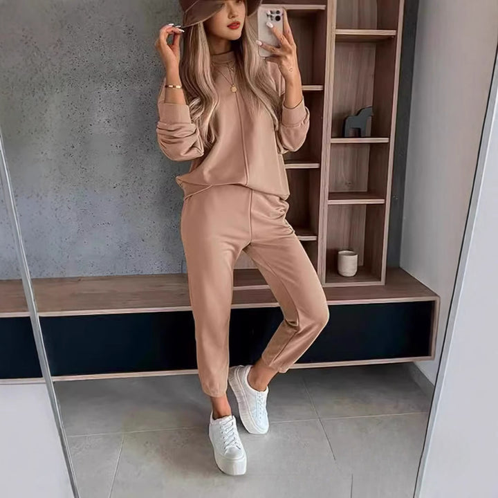 High Waist Track Loungewear Set - Hoodie & Sweatpants