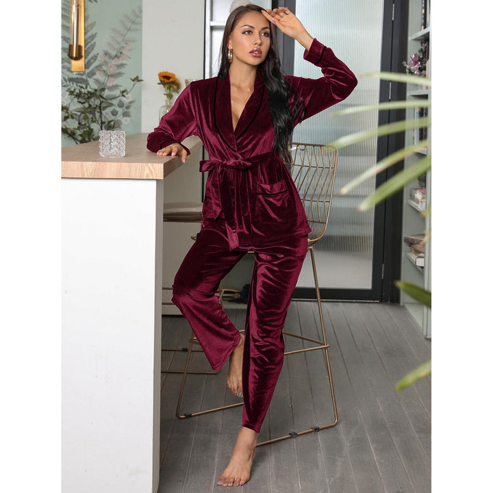 Fleece-Lined Thickened Loungewear Set - Winter Warmth