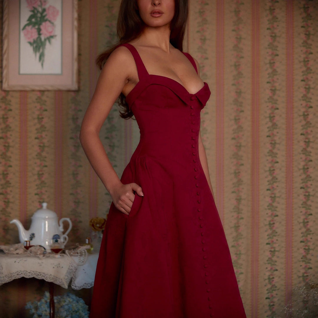 Corset-Style Floor-Length Dress