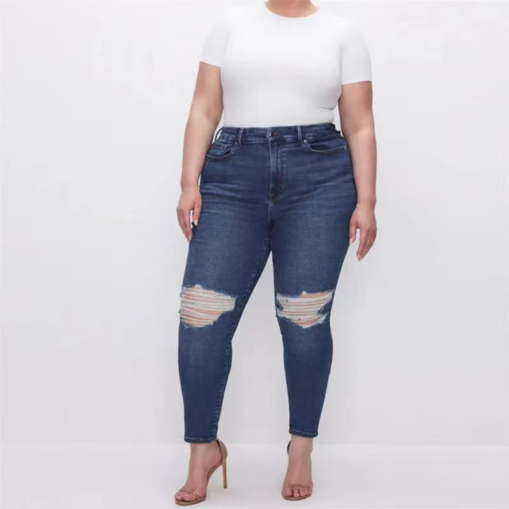 High Elastic Slim Fit Jeans - Plus Size