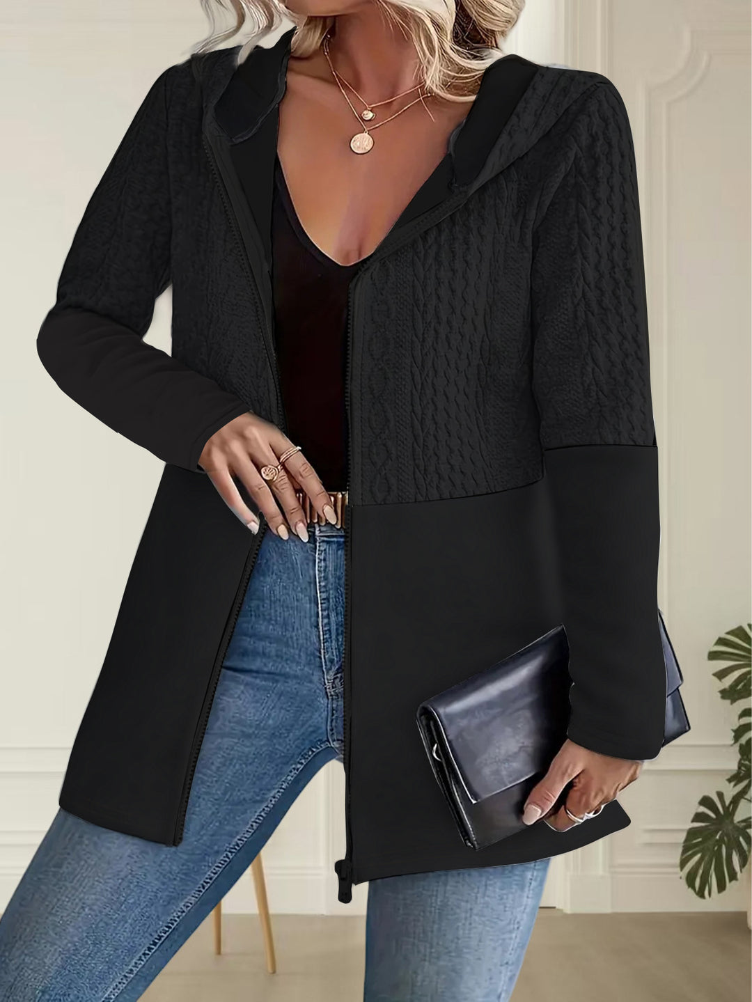 Hooded Jacket Coat - Casual Loose Fit for Women