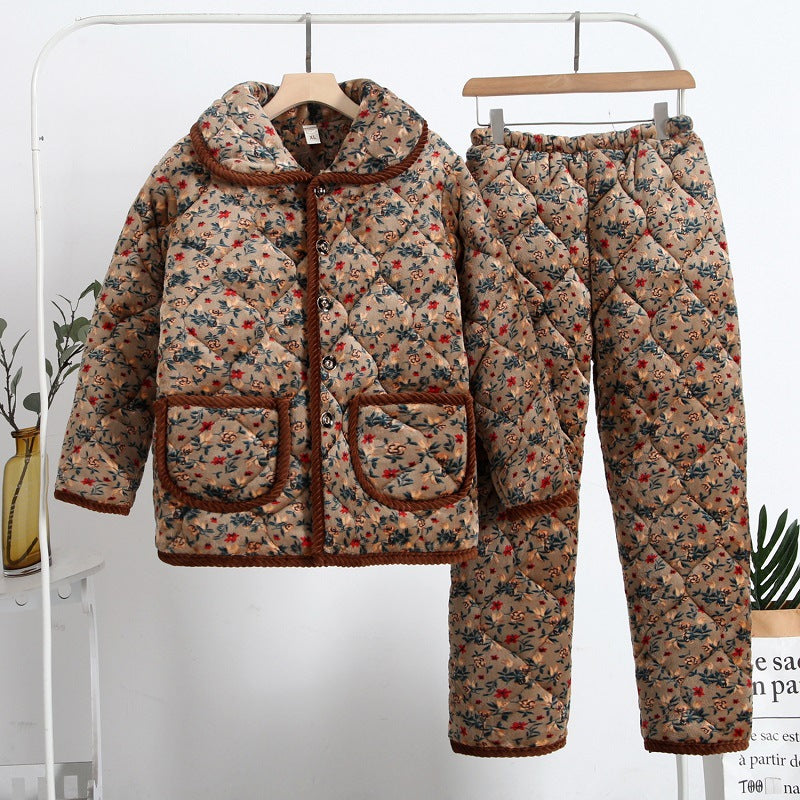 Three-Layer Coral Fleece Loungewear Set - Premium Warmth
