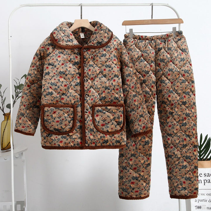 Three-Layer Coral Fleece Loungewear Set - Premium Warmth