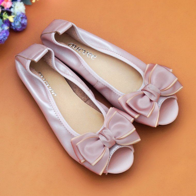 Fish Mouth Flat Sandals - Soft Leather Extended Sizes