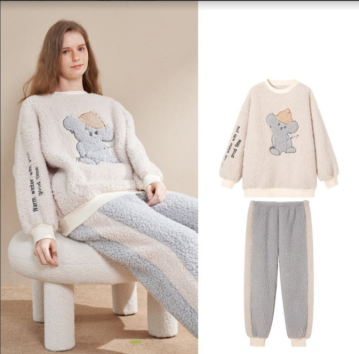 Winter Coral Fleece Loungewear Set - Super Thick