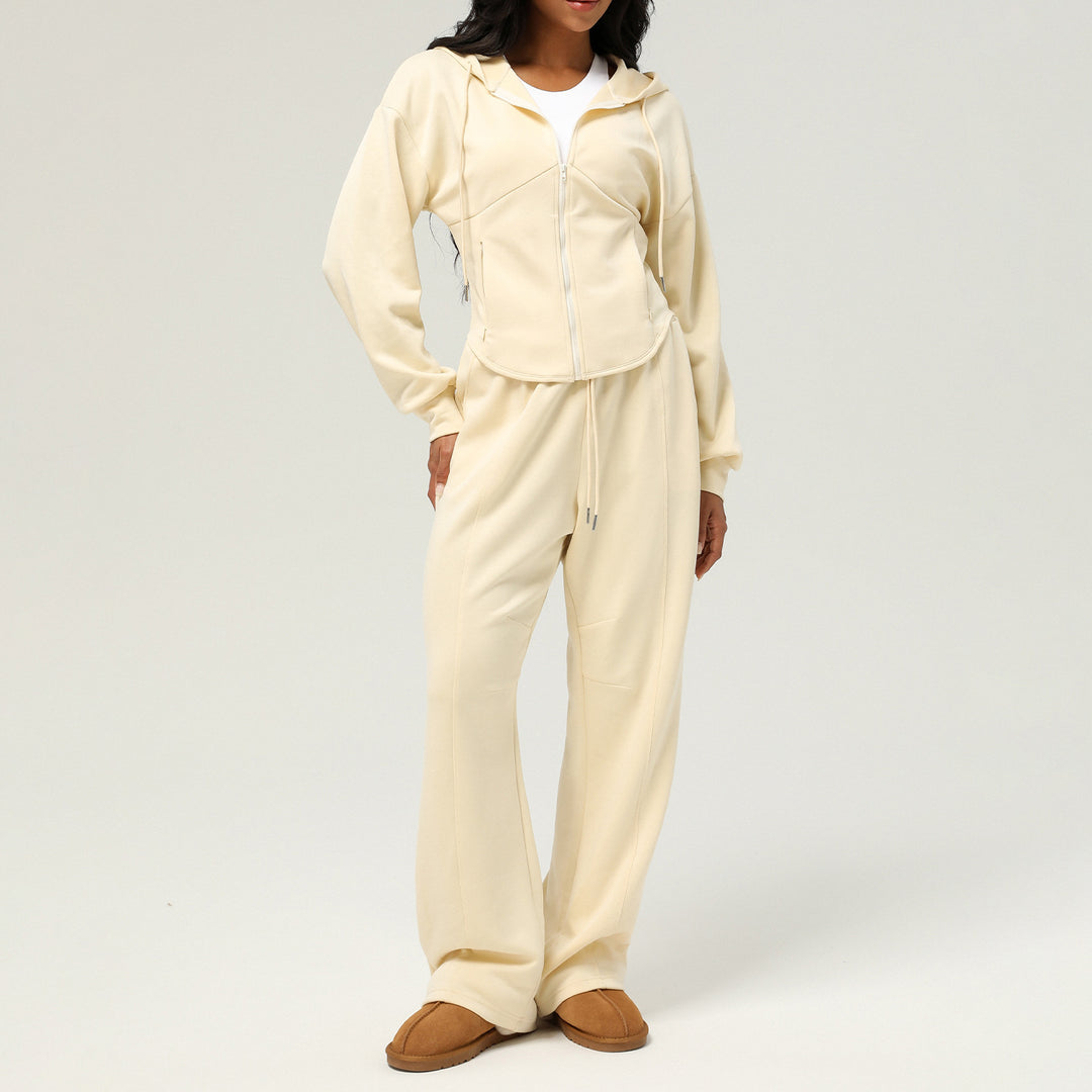 New Autumn And Winter Leisure Sweatpants Loose Hooded Coat