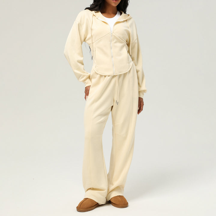 New Autumn And Winter Leisure Sweatpants Loose Hooded Coat