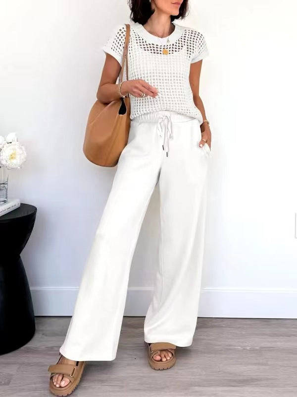 Hollow-Out Detail Two-Piece Casual Set
