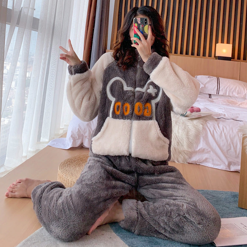Coral Fleece Pyjama Set - Plus Size