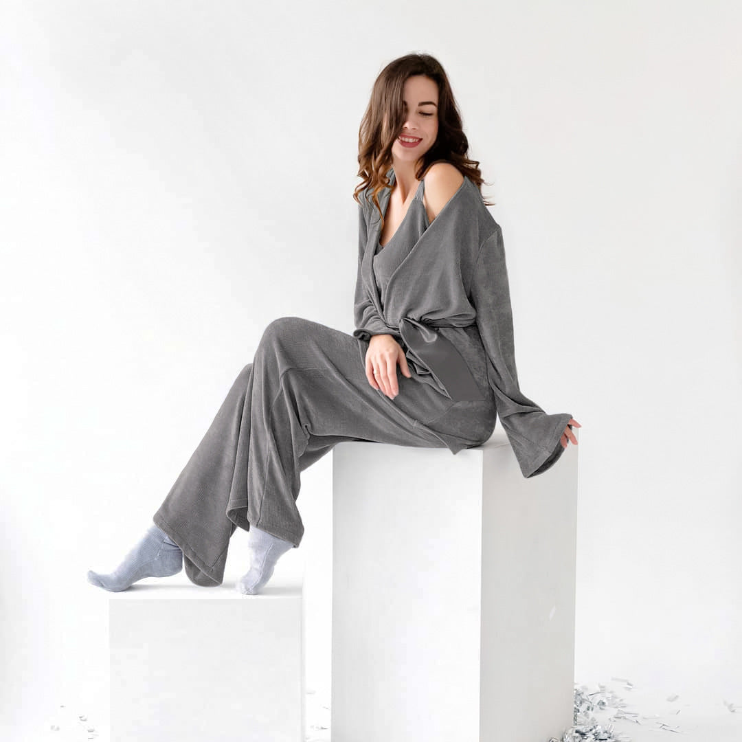 Pit Corduroy Three-Piece Loungewear Set - Autumn Winter