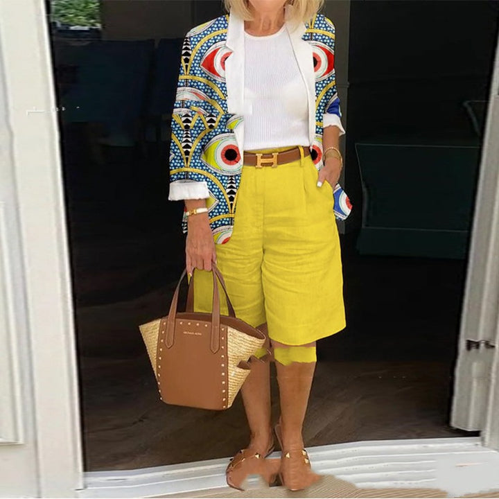 Casual Two-Piece Set - Jacket & Shorts