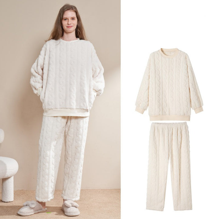 Winter Coral Fleece Loungewear Set - Super Thick