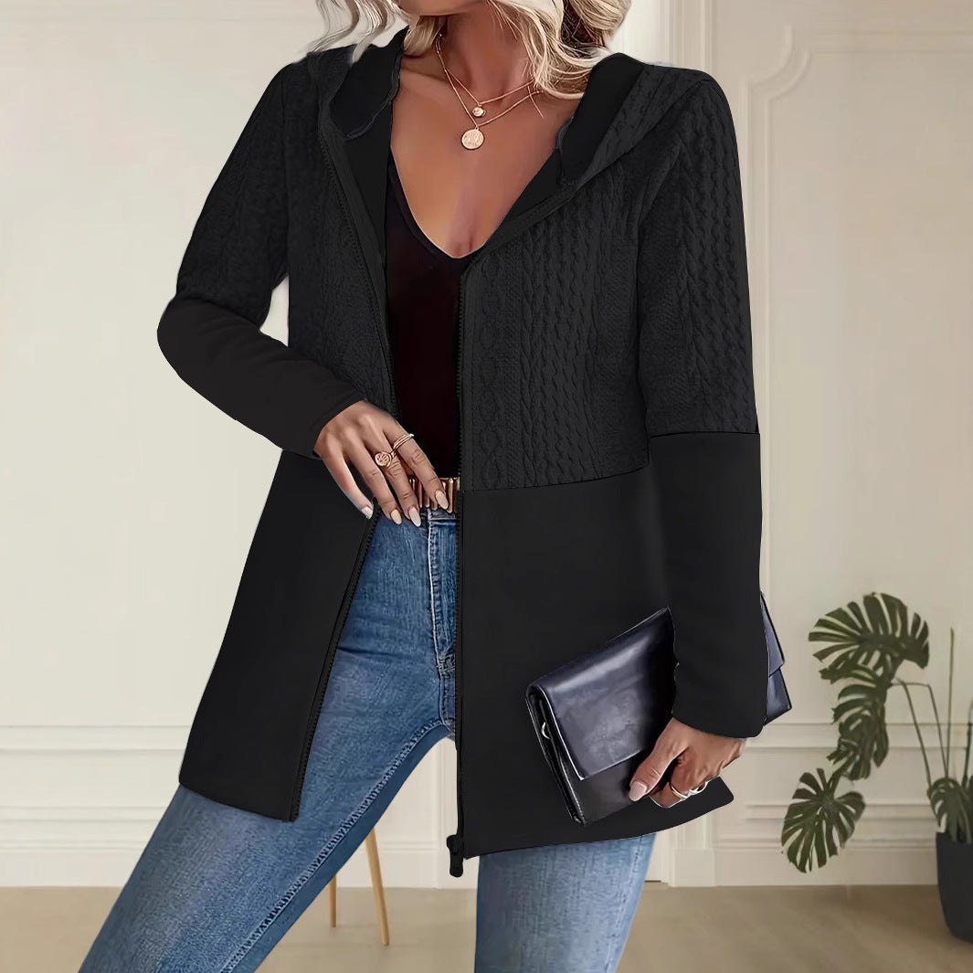 Hooded Jacket Coat - Casual Loose Fit for Women