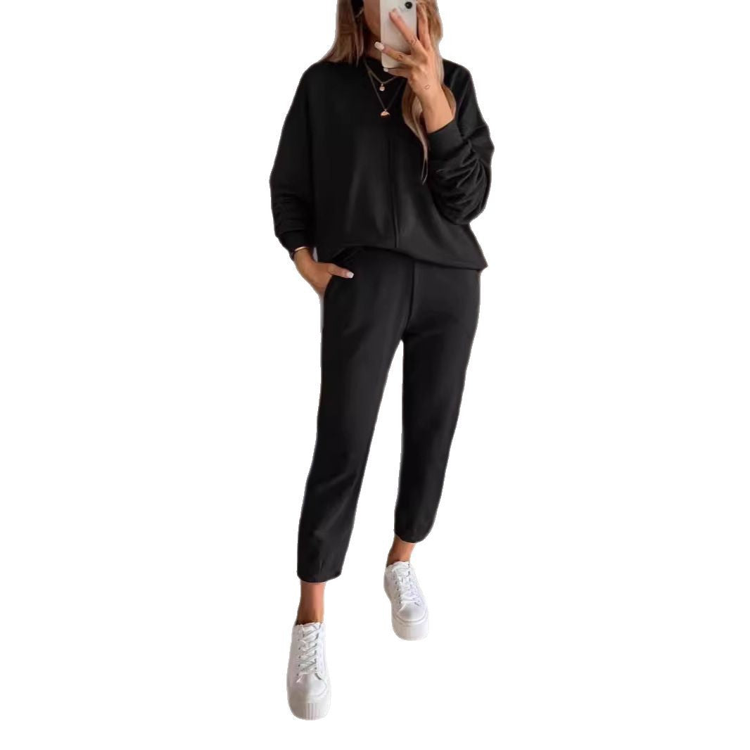 High Waist Track Loungewear Set - Hoodie & Sweatpants