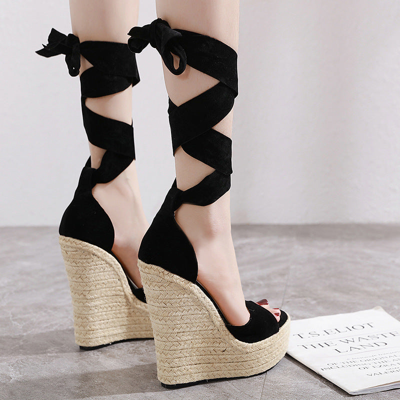 Ultra-High Wedge Platform Sandals