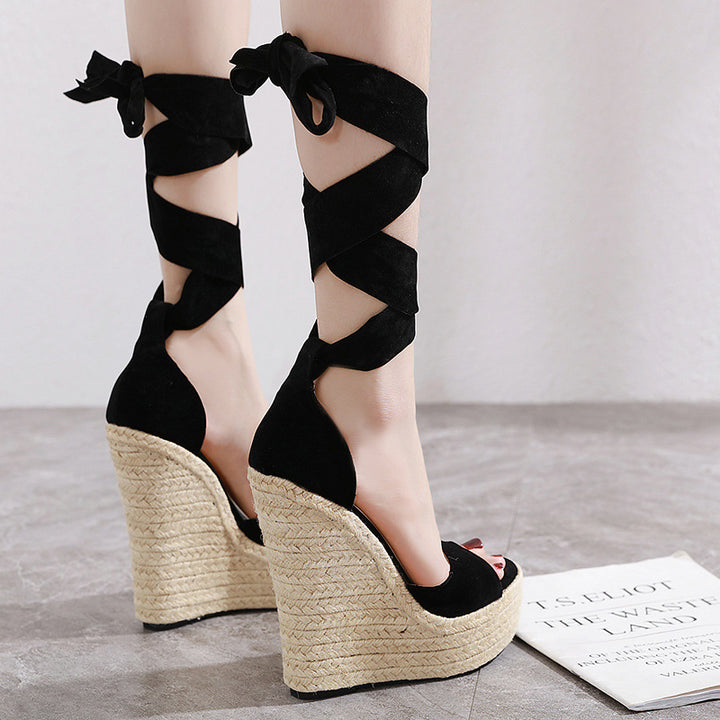 Ultra-High Wedge Platform Sandals
