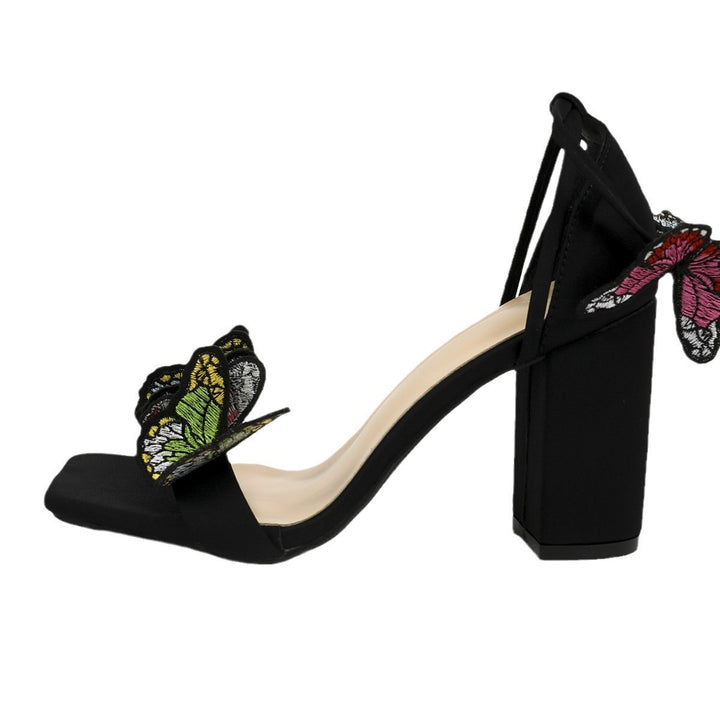 Party High-Heel Sandals with Cross Belt - Extended Sizes