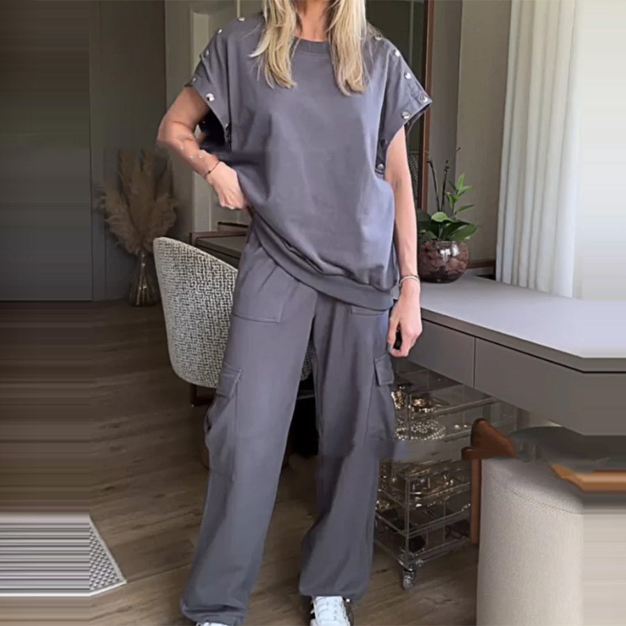 Relaxed Lounge Set - Long Sleeve Top & Trousers