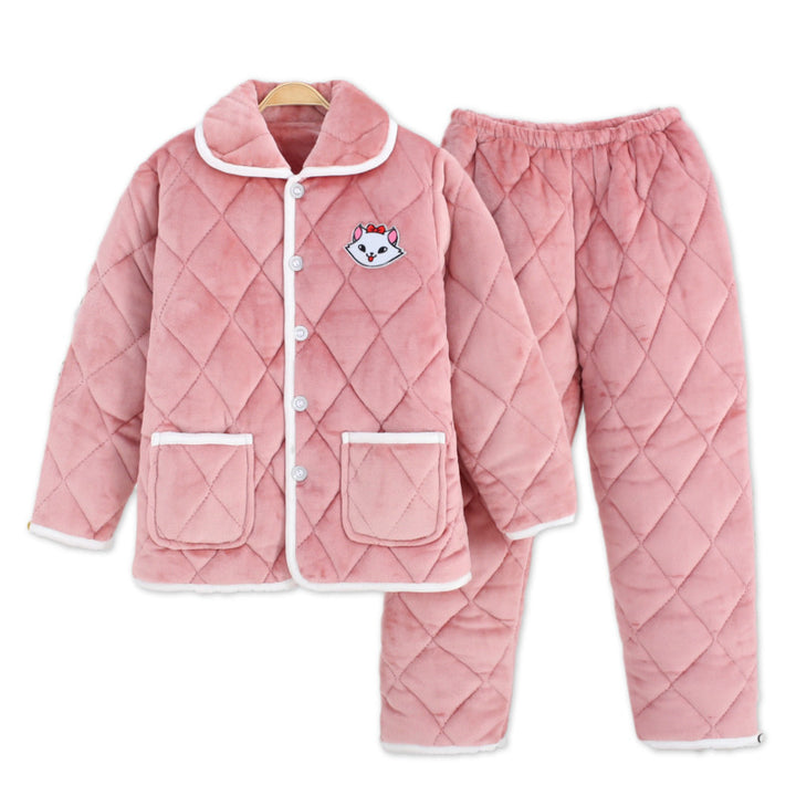 Three-Layer Coral Fleece Loungewear Set - Premium Warmth