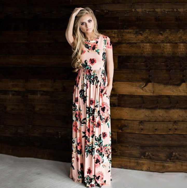 Women's Flower Printing Maxi Dress