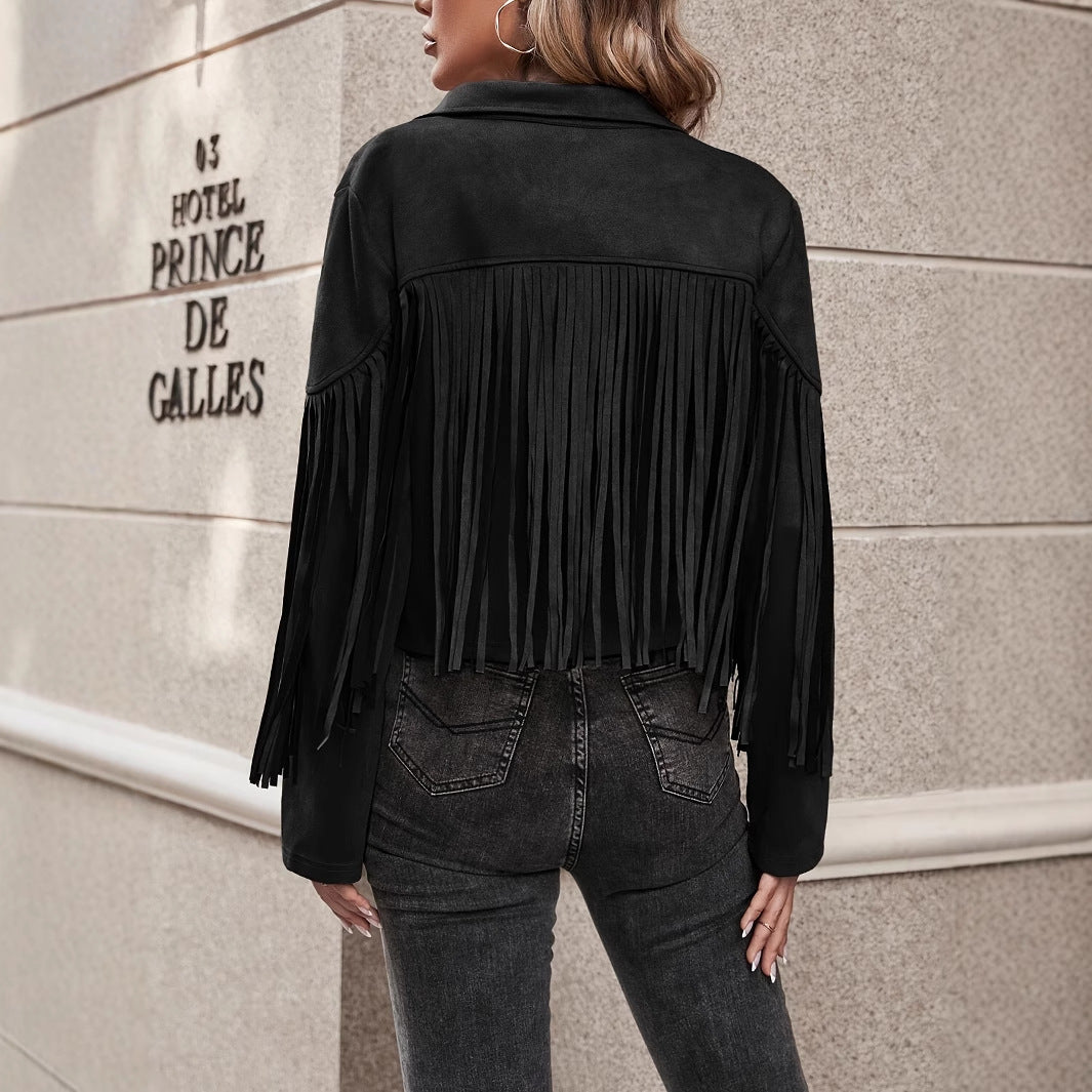 Casual Fringe Lapel Jacket