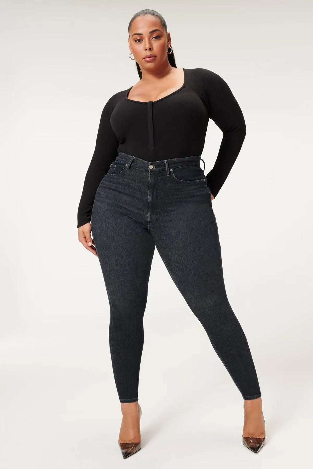 High Elastic Slim Fit Jeans - Plus Size