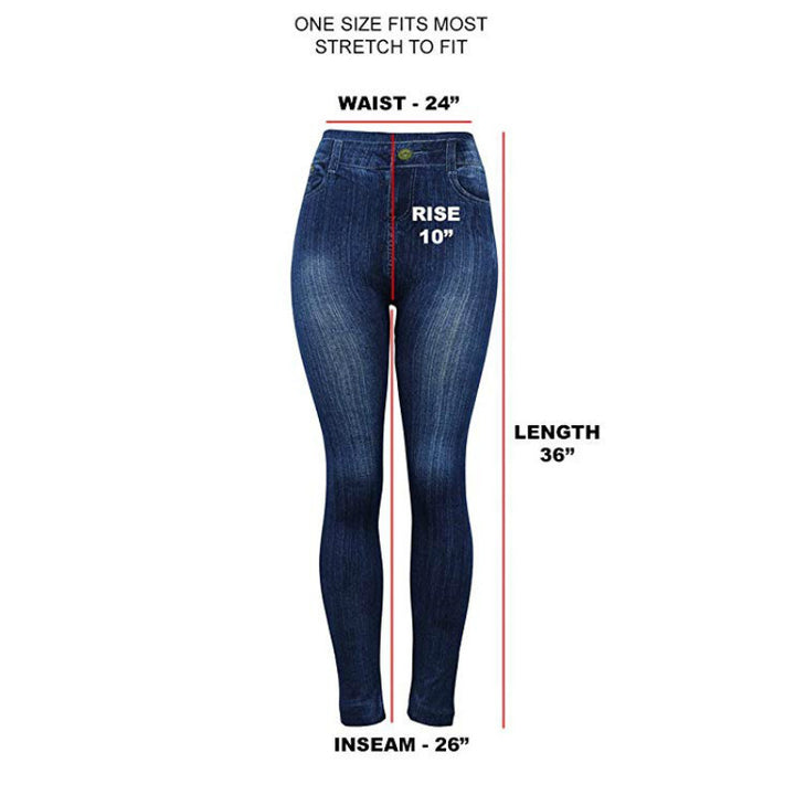 Faux Denim Leggings - Plus Size