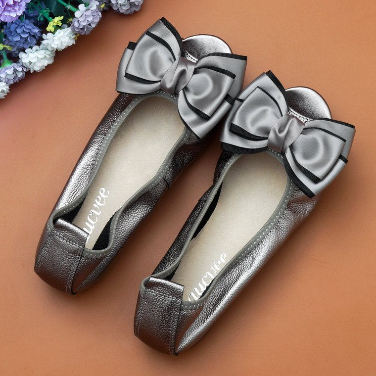 Fish Mouth Flat Sandals - Soft Leather Extended Sizes