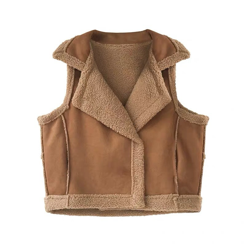 Suede Vest Cardigan