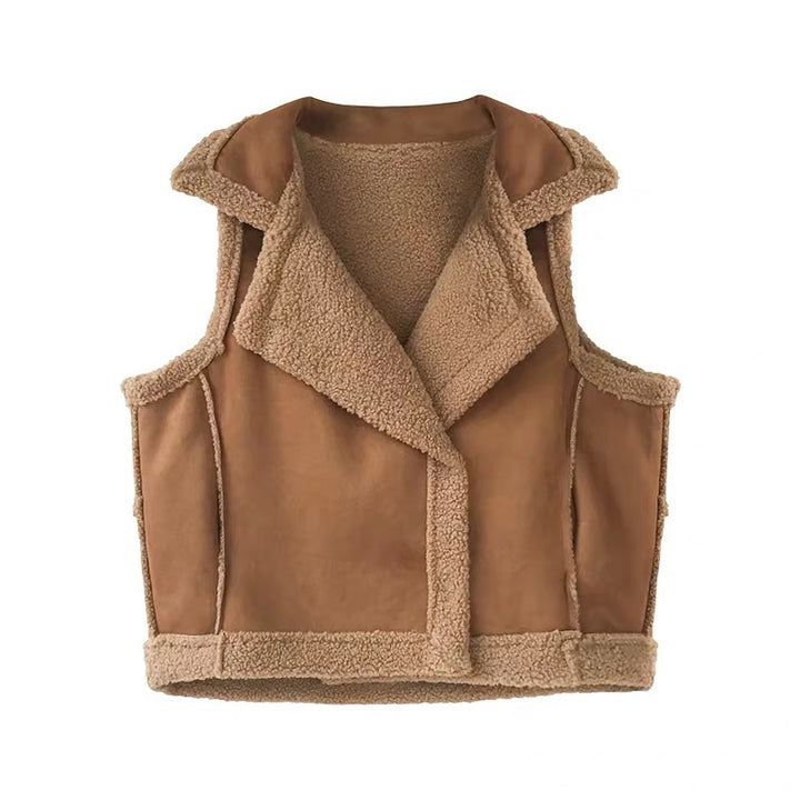 Suede Vest Cardigan
