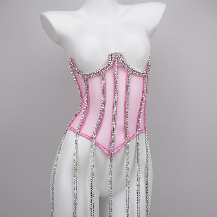Chain Detail Polyester Shapewear - Edgy Style