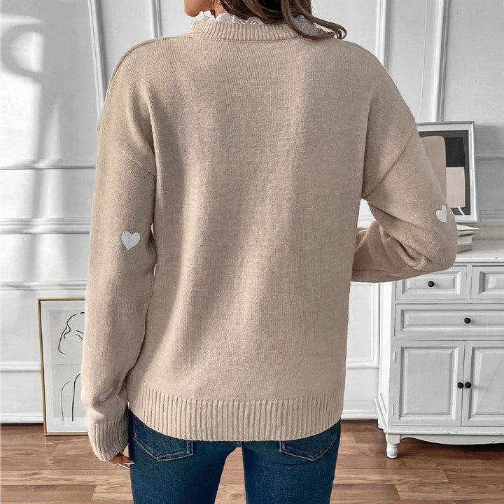 V-neck Love Sweater For Women