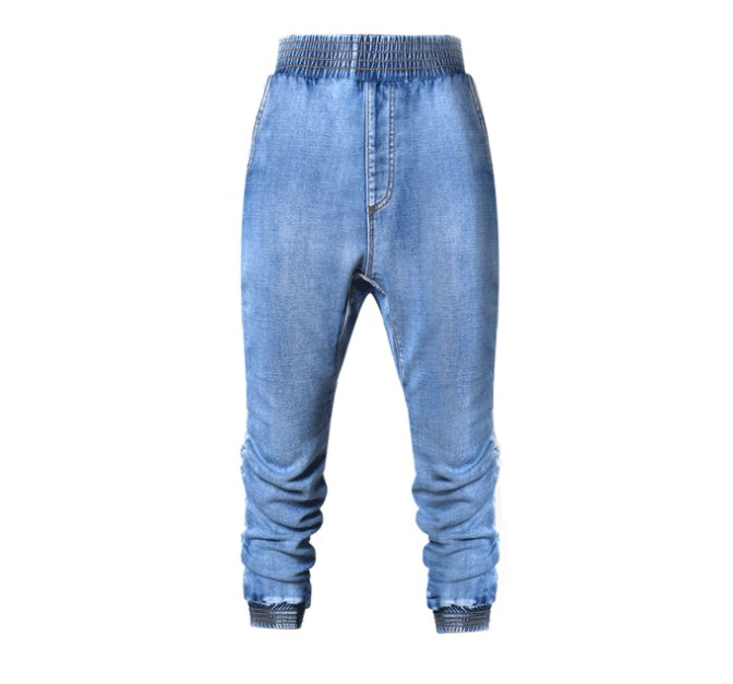 Elastic Waist Cropped Jeans - Plus Size