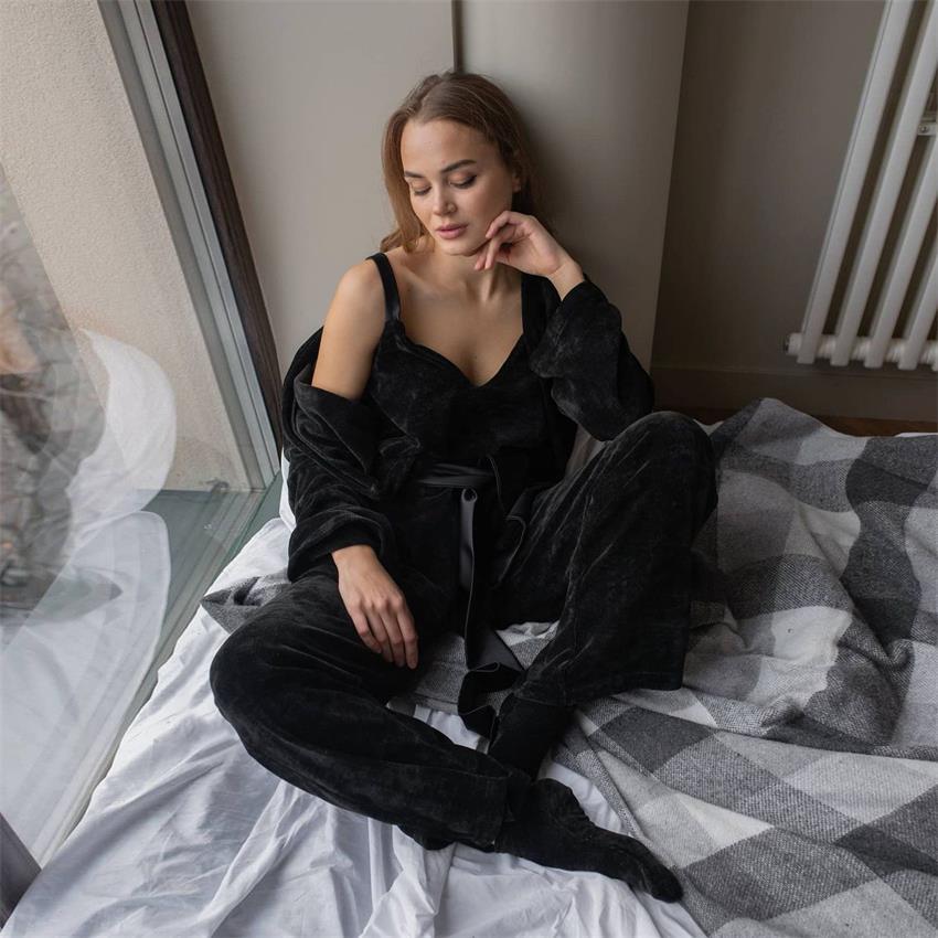Pit Corduroy Three-Piece Loungewear Set - Autumn Winter