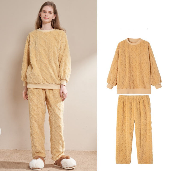 Winter Coral Fleece Loungewear Set - Super Thick